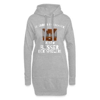 Je grösser das Klavier - Orgel Spieler Musiker - Hoodie-Kleid - Grau meliert - Vorne