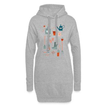 Gardening - Hoodie Dress - heather grey - Front