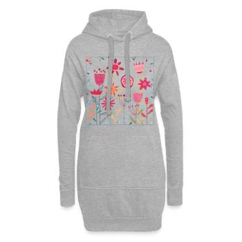 Wild weeds and flowers - Hoodie Dress - heather grey - Front