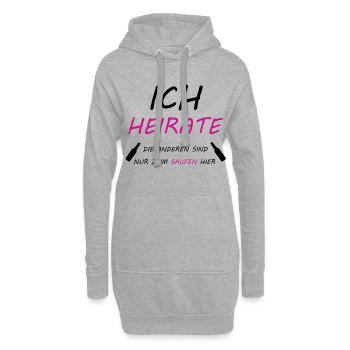 Bachelor party groom - Hoodie Dress - heather grey - Front