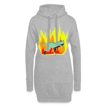 Dinopower - Super Carnotaur - Sweat-shirt à capuche long Femme - gris chiné - Devant