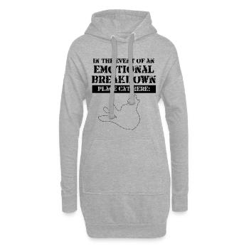 Katze Katzendame Katzenfreund Breakdown - Hoodie-Kleid - Grau meliert - Vorne