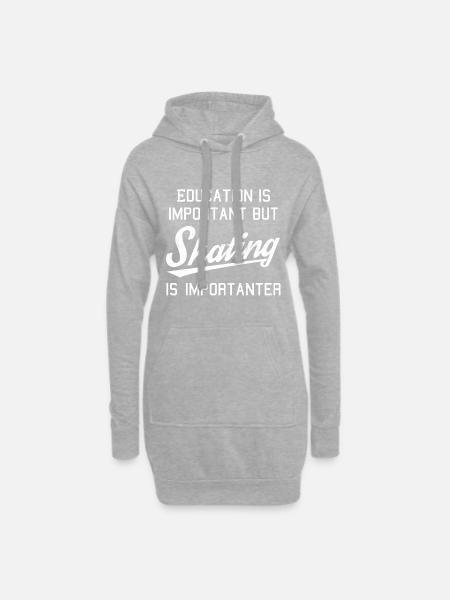 Skate Sprüche Spruch Skateboard - Hoodie-Kleid - Grau meliert