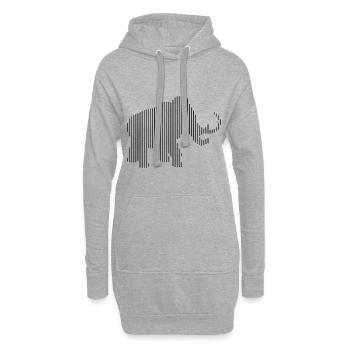 mammouth - Sweat-shirt à capuche long Femme - gris chiné - Devant