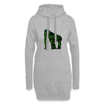Jungle animale singe sauver le cadeau de la forêt tropicale - Sweat-shirt à capuche long Femme - gris chiné - Devant