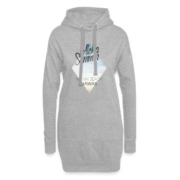 Aloha Summer Hawaii - Sweat-shirt à capuche long Femme - gris chiné - Devant