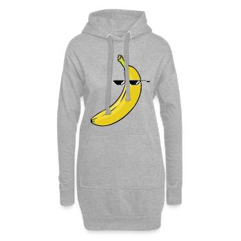 Banana Thug - Sweat-shirt à capuche long Femme - gris chiné - Devant