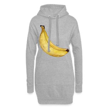 Banane - Sweat-shirt à capuche long Femme - gris chiné - Devant