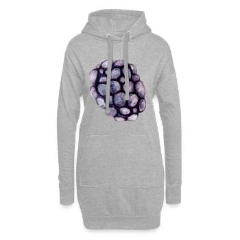 Mûre - Sweat-shirt à capuche long Femme - gris chiné - Devant