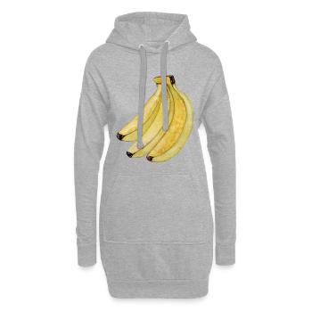 Banane bananes - Sweat-shirt à capuche long Femme - gris chiné - Devant