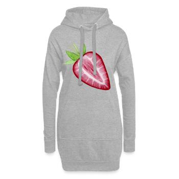 Fraise - Sweat-shirt à capuche long Femme - gris chiné - Devant
