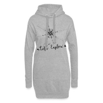 Compas de navigation carte de voyage nature cadeau - Sweat-shirt à capuche long Femme - gris chiné - Devant
