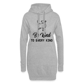 Vegan vegan végétalien - Sweat-shirt à capuche long Femme - gris chiné - Devant