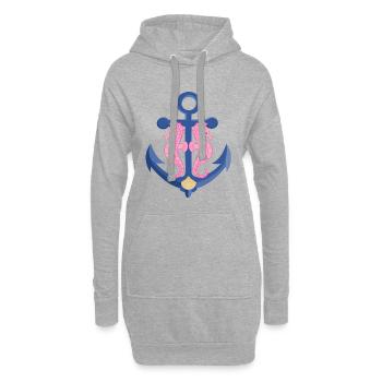 Hippocampe Anker - Sweat-shirt à capuche long Femme - gris chiné - Devant