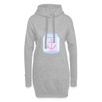 Ancre sur verre - Sweat-shirt à capuche long Femme - gris chiné - Devant