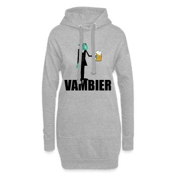 Vambier Vampir Bierflasche Geschenkidee - Hoodie-Kleid - Grau meliert - Vorne