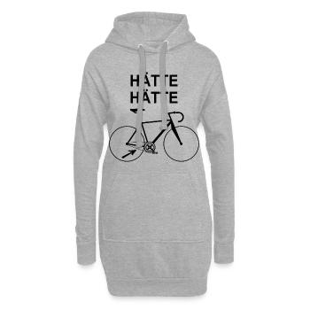 chaîne de bicyclette - Sweat-shirt à capuche long Femme - gris chiné - Devant