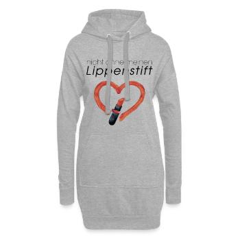 Herz Lippenstift - Hoodie-Kleid - Grau meliert - Vorne