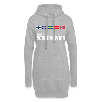 Skandinavien 100% Skandinavier Wikinger Flagge - Hoodie-Kleid - Grau meliert - Vorne