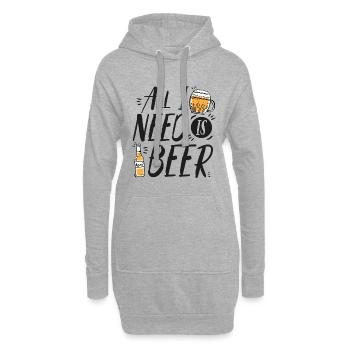 Beer Beer Toast Cadeau Alcool - Sweat-shirt à capuche long Femme - gris chiné - Devant