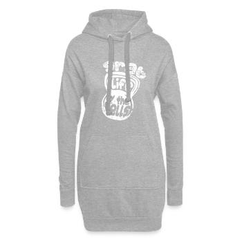 Idée de cadeau de sport de fitness - Sweat-shirt à capuche long Femme - gris chiné - Devant