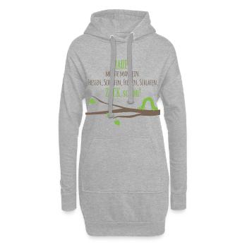 Fressen Schlafen Raupe - Hoodie-Kleid - Grau meliert - Vorne