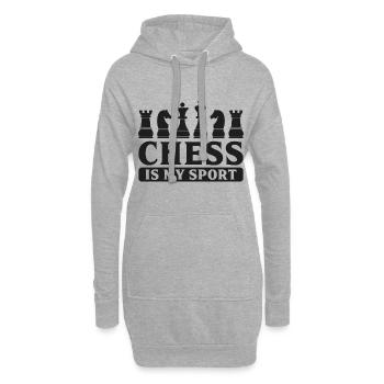 Schach Schachfiguren Brettspiel Sport Geschenkidee - Hoodie-Kleid - Grau meliert - Vorne
