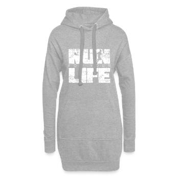 sportif - Sweat-shirt à capuche long Femme - gris chiné - Devant