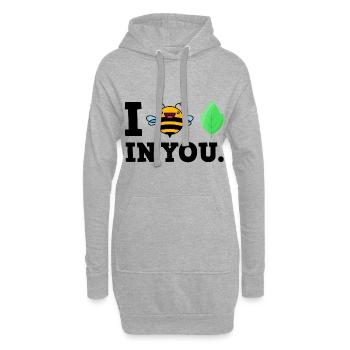 Lustige Witzige Sprüche Biene - Hoodie-Kleid - Grau meliert - Vorne