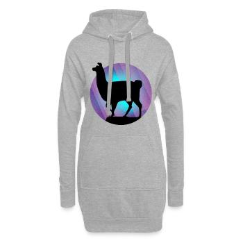 Lama Alpaka - Hoodie-Kleid - Grau meliert - Vorne