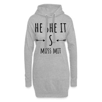 HE SHE IT - Hoodie-Kleid - Grau meliert - Vorne