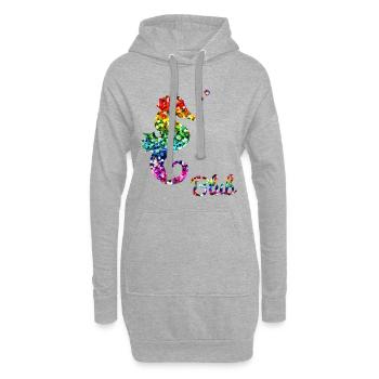 Regenbogen Seepferdchen - Hoodie-Kleid - Grau meliert - Vorne