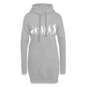 Golf Golfer Golfplatz Golfspieler Evolution - Hoodie-Kleid - Grau meliert - Vorne