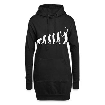 Tennis Tennisspieler Tennisplatz Evolution - Hoodie-Kleid - Schwarz - Vorne