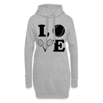 Tennis Joueur de tennis Court de tennis Amour - Sweat-shirt à capuche long Femme - gris chiné - Devant