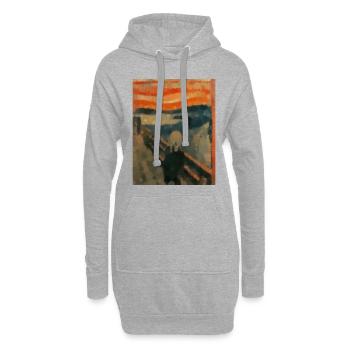 Der Schrei - Kreise - Hoodie-Kleid - Grau meliert - Vorne