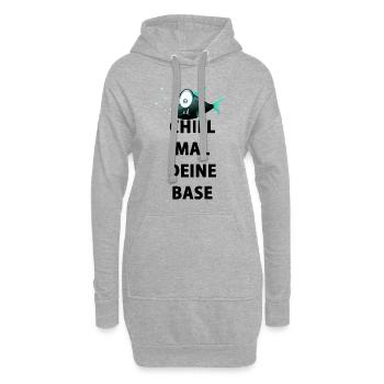 Chill mal deine Base - Hoodie-Kleid - Grau meliert - Vorne
