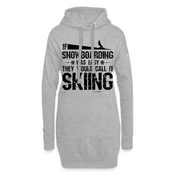 Snowboard Snowboarding Snowboardurlaub Snowboarder - Hoodie-Kleid - Grau meliert - Vorne