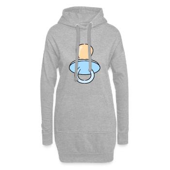 Sucette bébé tétine garçon fils grossesse - Sweat-shirt à capuche long Femme - gris chiné - Devant
