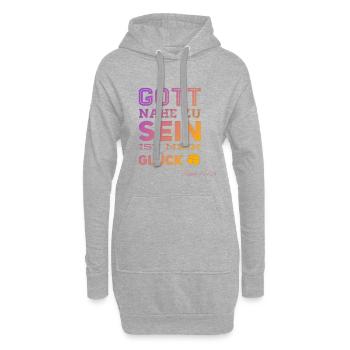 Être proche de Dieu, c'est ma CHANCE! - Sweat-shirt à capuche long Femme - gris chiné - Devant