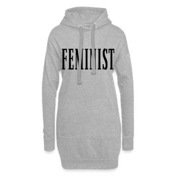 Féminisme féministe féministe - Sweat-shirt à capuche long Femme - gris chiné - Devant