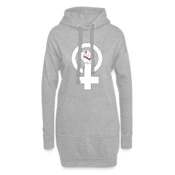 Féminisme féministe féministe - Sweat-shirt à capuche long Femme - gris chiné - Devant