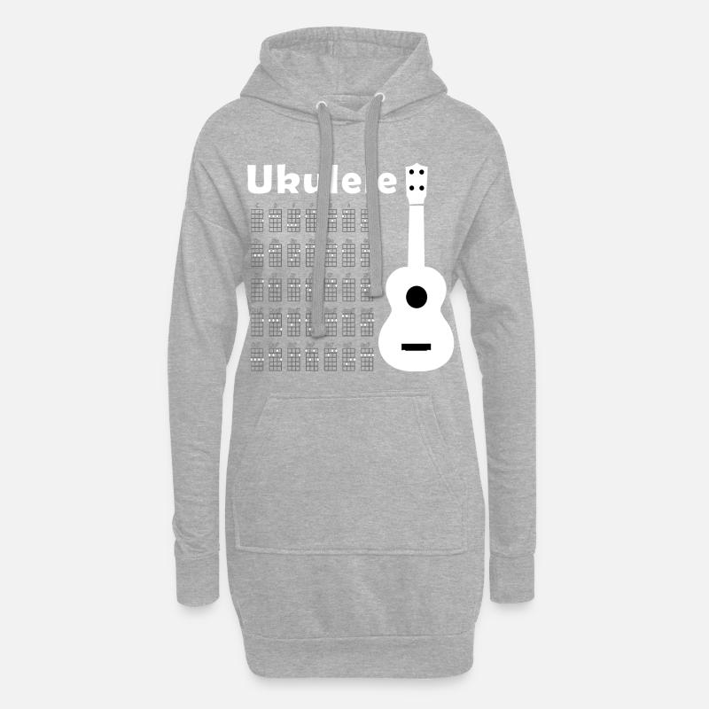 Ukulele Chords white - Hoodie-Kleid - Grau meliert