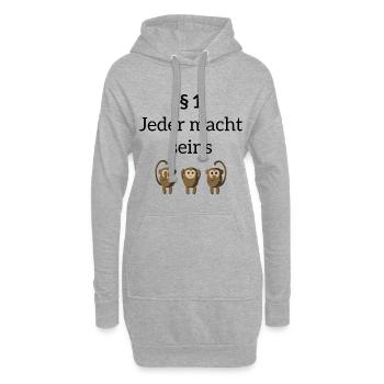 Paragraph 1 Jeder macht seins Geschenk lustig - Hoodie-Kleid - Grau meliert - Vorne