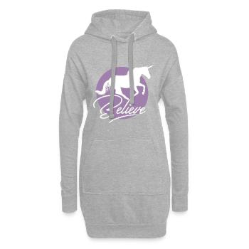 Einhorn - Hoodie-Kleid - Grau meliert - Vorne