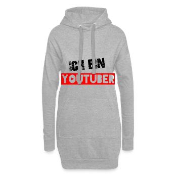 Youtube Youtuber Influencer Vlogger Gamer - Hoodie-Kleid - Grau meliert - Vorne