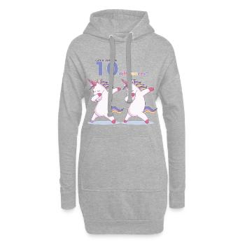 Einhorn - Hoodie-Kleid - Grau meliert - Vorne