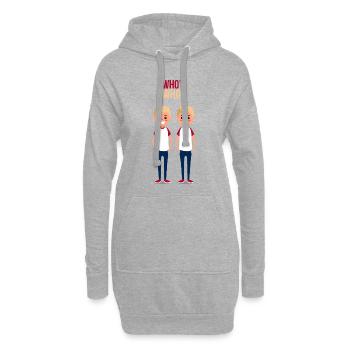 Geschwister Zwillinge Geschenk - Hoodie-Kleid - Grau meliert - Vorne