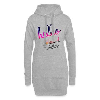 Hello Weekend Week-end Inscription Cadeau - Sweat-shirt à capuche long Femme - gris chiné - Devant