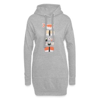 Sushi Maki Nigiri Food Art - Hoodie Dress - heather grey - Front